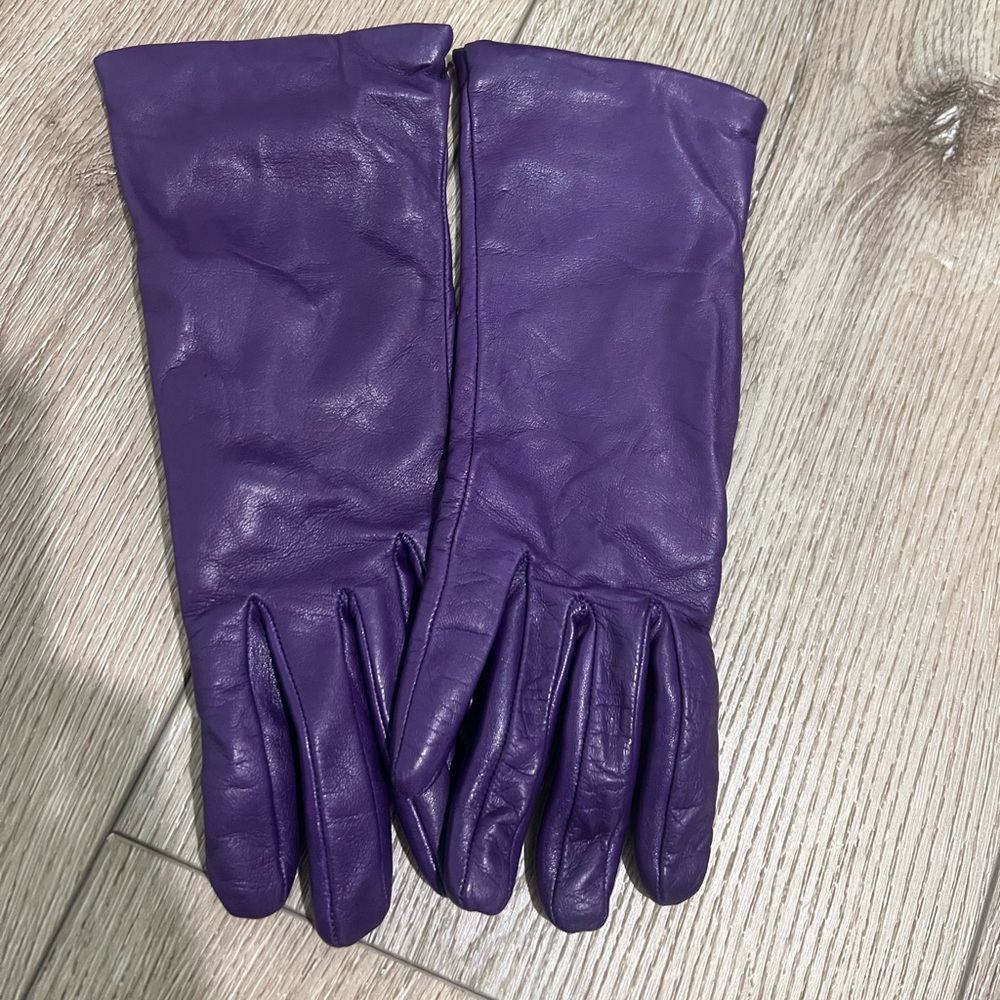 Nordstrom Deep Purple Leather Gloves
